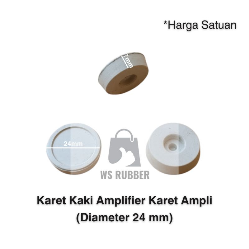 Karet Kaki Rotan Diameter 24mm Karet Bulat Karet Ampli Box Speaker Karet Kaki Amplifier Karet Ampli 
