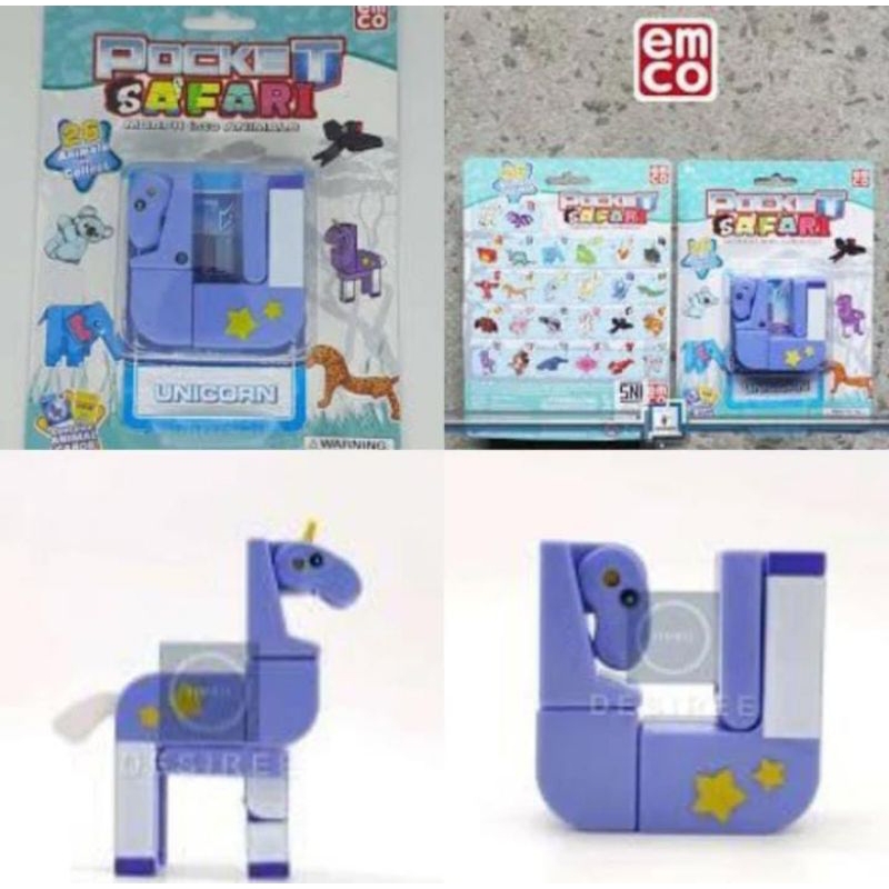 EMCO POCKET SAFARI UNICORN KUDA TERBANG TANDUK SAYAP PEGASUS U HURUF U ALPHABET U ORIGINAL mainan PR