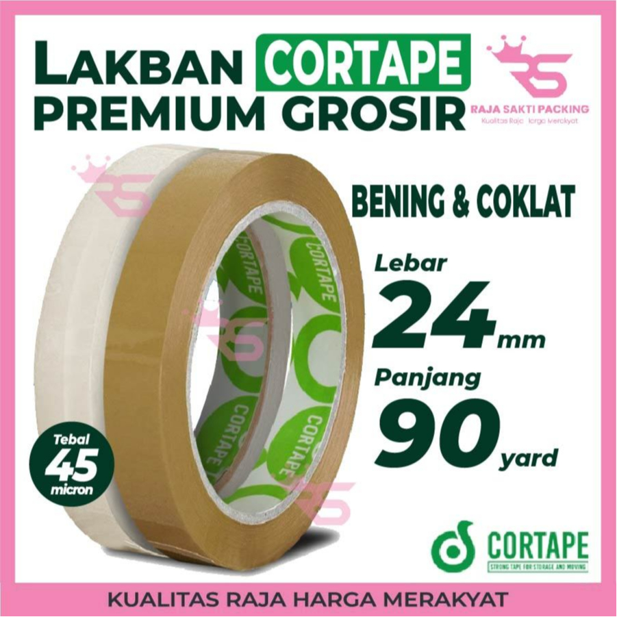 

Lakban Cortape 24 mm x 90 yard Termurah Harga Ekonomis Satuan