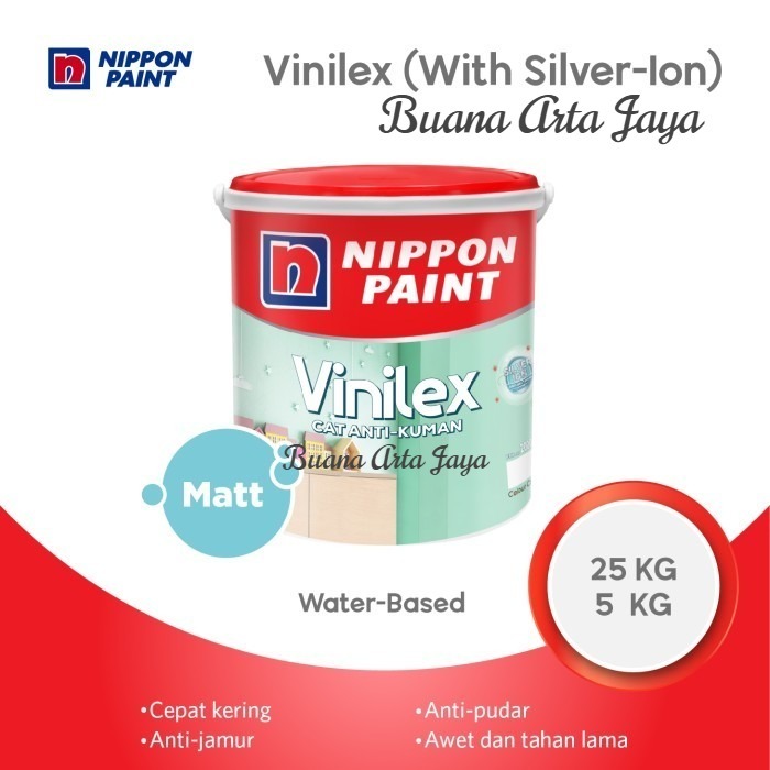 Nippon Vinilex Silver Ion Cat Tembok Warna Putih - 5 kg