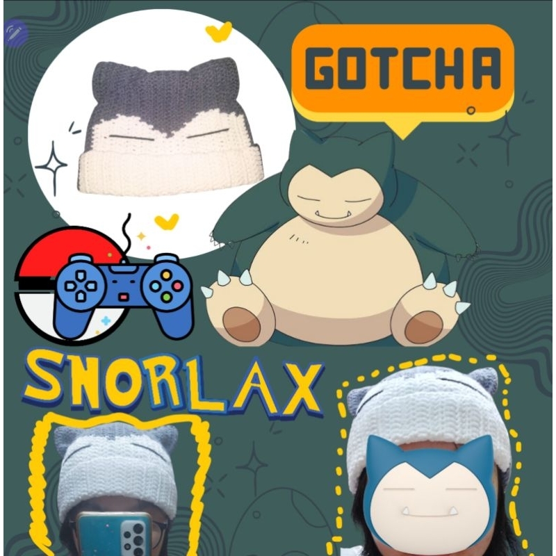 Snorlax Beanie Crochet CUTE