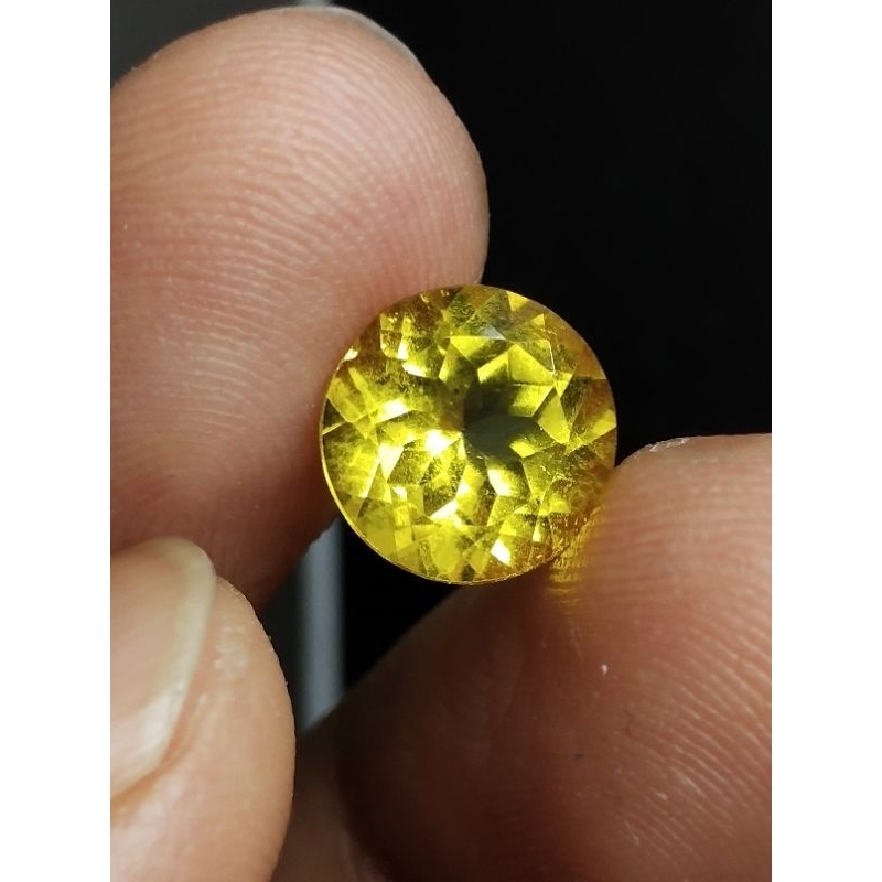 Natural Imperial Yellow Topaz 9 x 9 x 6 mm 3.4 Ct Round Cutting Kuning Super Asli Code 1752
