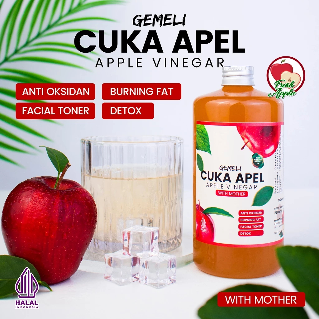 

Gemeli Cukap Apel Apple Vinegar Anti Oksidan Facial Toner Detox Cuka Apel Gemeli Premium 500ml