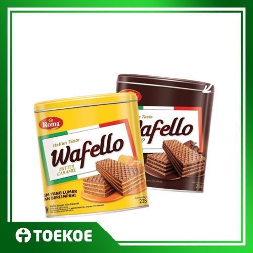 

TOEKOE Roma Wafello Kaleng Wafer - Coklat/ Butter Caramel