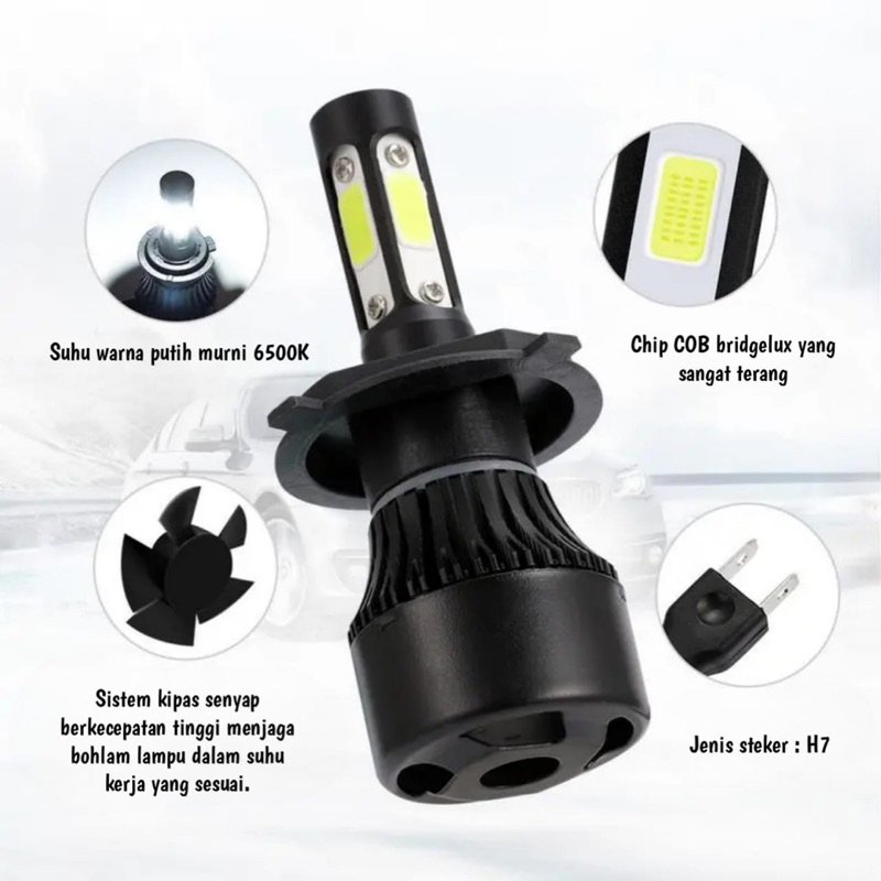 Flowbeeshop Lampu Led Depan Mobil X7 H4 H11 Lampu Utama Mobil Super Terang