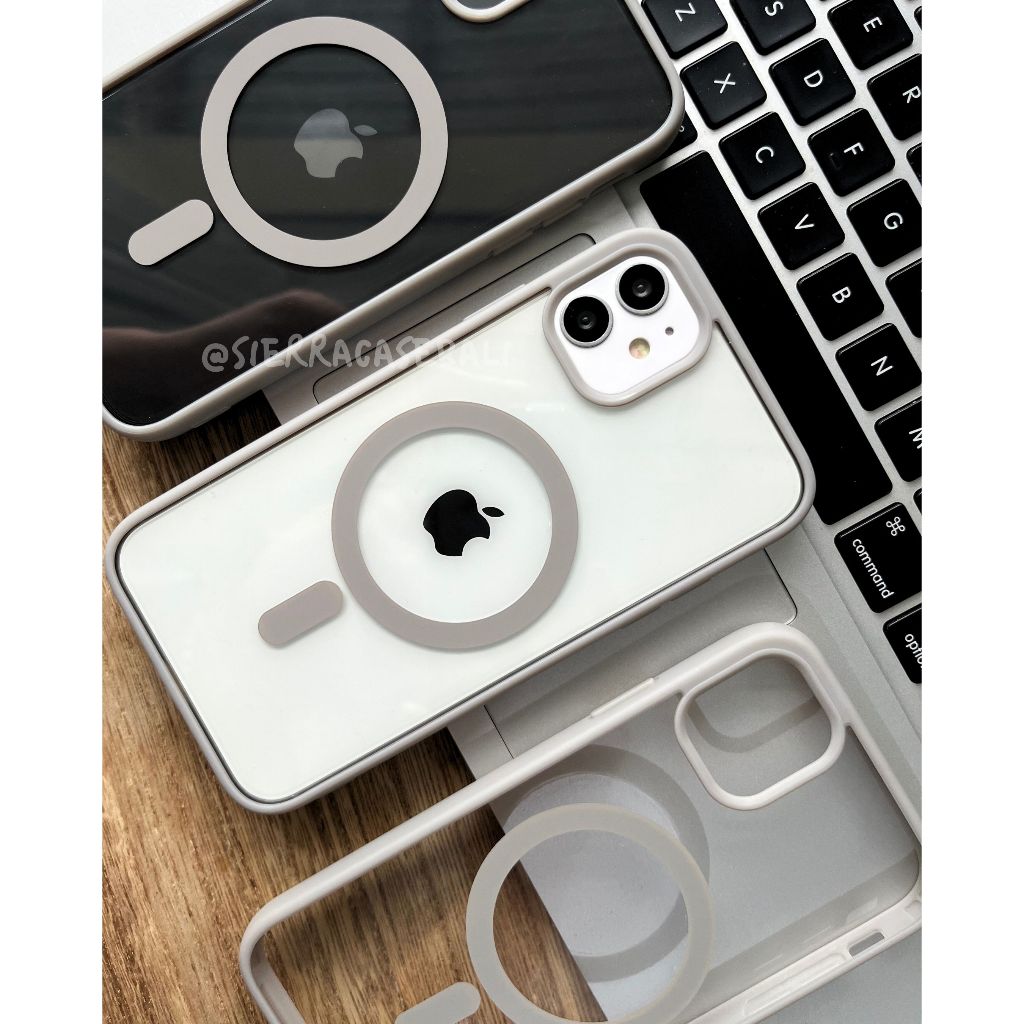 [PACKING BOX] Premium Slim Magsafe Clear Titanium Grey Case IPHONE X XR XS MAX 11 12 13 14 15 16 PRO