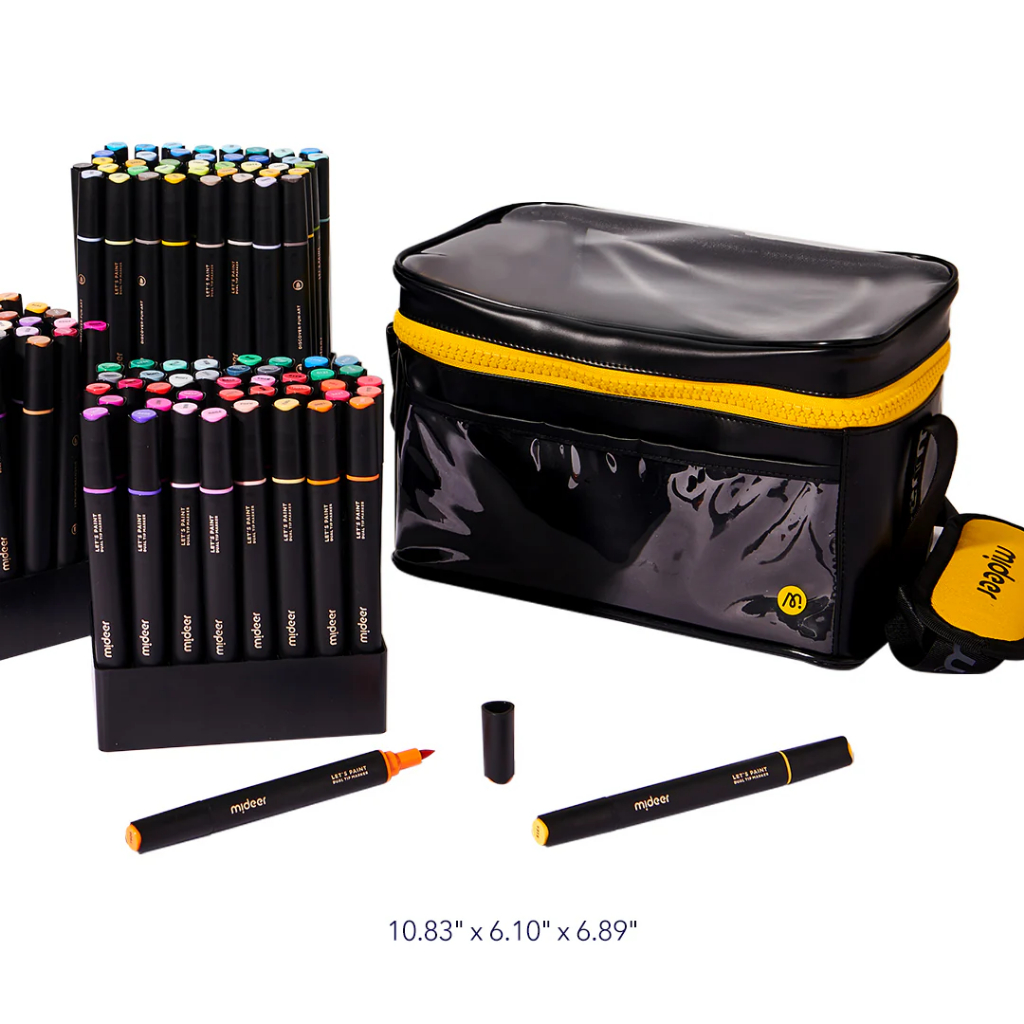 

Mideer Spidol Warna Warni Oil based Dual Tip Marker 120 Colors Coloring Set Bag Color Alat Mewarnai Anak