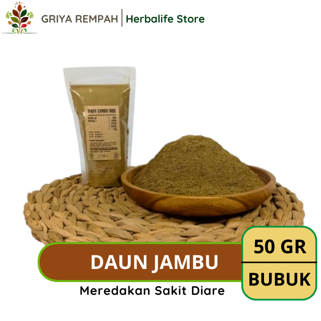 

DAUN JAMBU BIJI BUBUK 50 GRAM Kluthuk Batu Ramuan Rempah Herbal Kering Jamu Tradisional untuk Pencernaan dan Kesehatan Tubuh Simplisia Psidium guajava