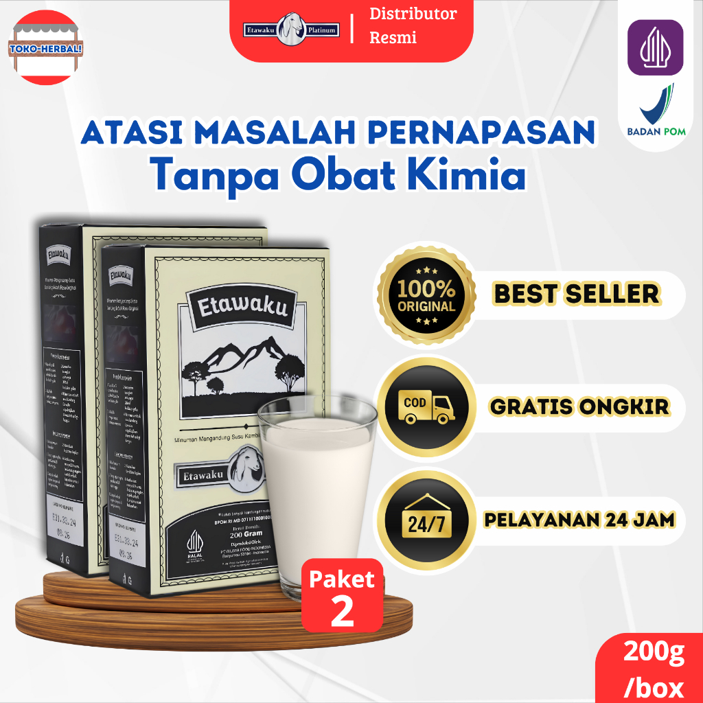 

ETAWAKU PLATINUM 2 BOX - Susu Etawa Herbal Ampuh Atasi Masalah Pernapasan Dengan Metode Yang Aman