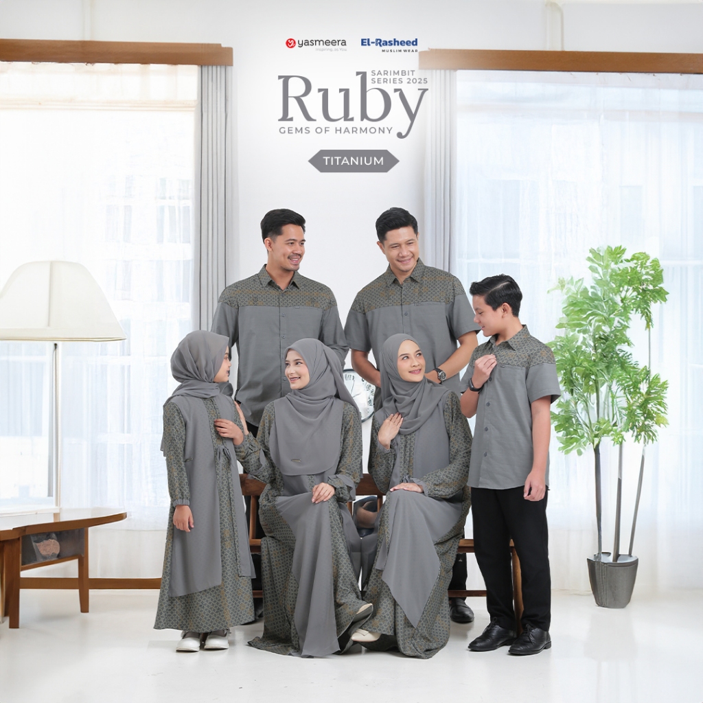 SARIMBIT 2025 RUBY SERIES - TITANIUM - Family Set Keluarga / Baju Lebaran Keluarga Muslim
