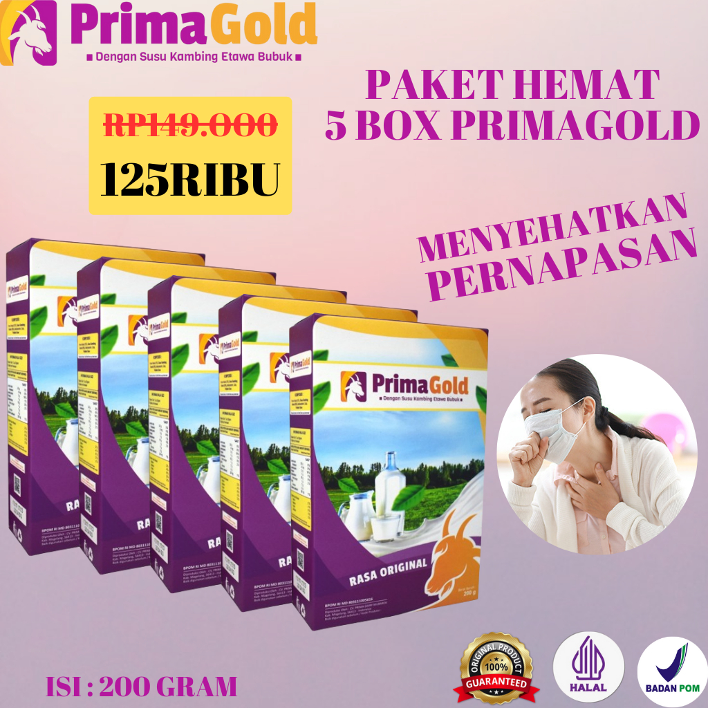 

PROMO Isi 5 Box Susu Kambing Etawa PrimaGold Mengatasi Penyakit Pernapasan Asma dan TBC