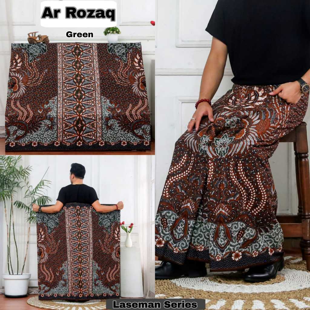 ARROZAK Sarung Batik Lasem Motif Bunga Original Kokui mewah Nyaman dipakai Bunga Muslim Pria wanita 