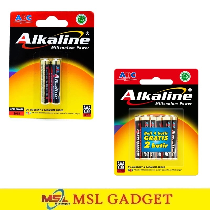 ABC Baterai Alkaline A2 AA / A3 AAA Isi 6 Isi 2