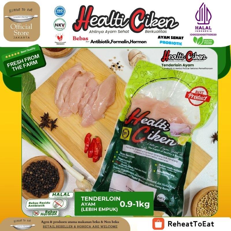 

Healti Ciken Tenderloin Ayam (0.9-1kg) Ayam Sehat Healthy Chicken Official Store