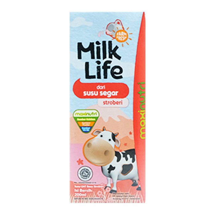

Milk Life Susu UHT Stroberi 200 ml