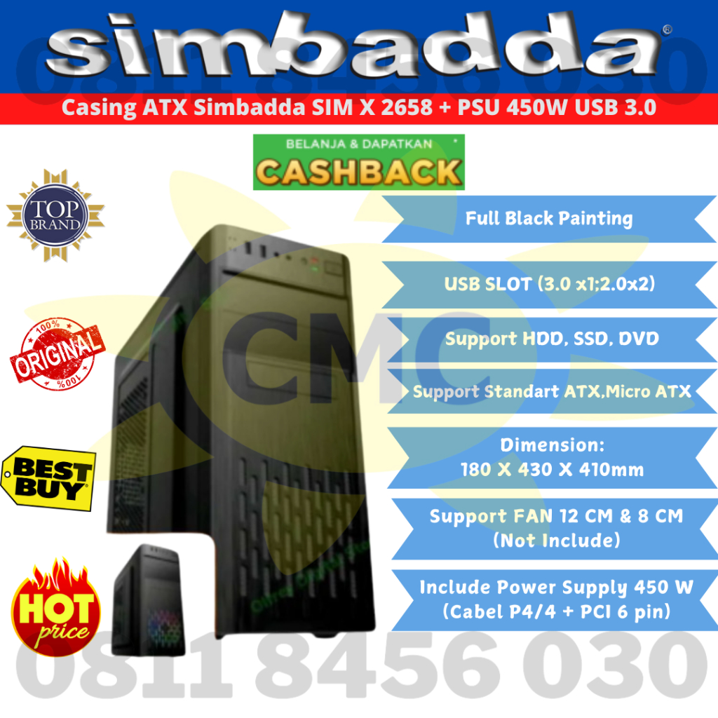 CASING SIMBADA SIMBADDA SIM X 2658 SIM X 2658 + PSU 450 WATT