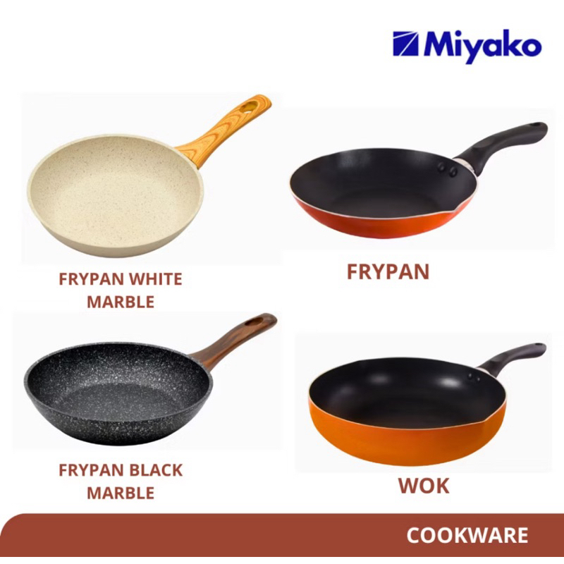 DEEP FRY PAN MIYAKO - DEEP FRY PAN MIYAKO MARBLE BLACK - DEEP FRY PAN MIYAKO WHITE - TEFLON ANTI LEN