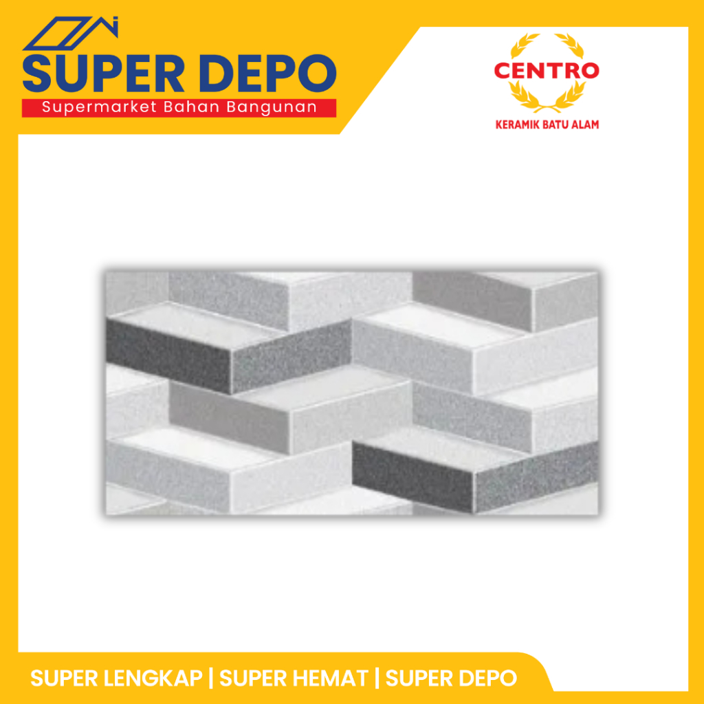 KERAMIK CENTRO 20X40 CM - BRASTAGI GREY BATU ALAM