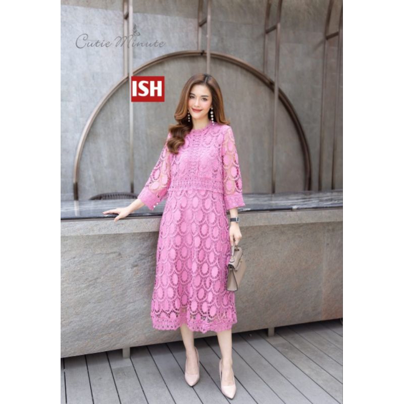 DRESS BROKAT CUTIE MINUTE WANITA DRESS MAXI KONDANGAN KOREAN STYLE PREMIUM