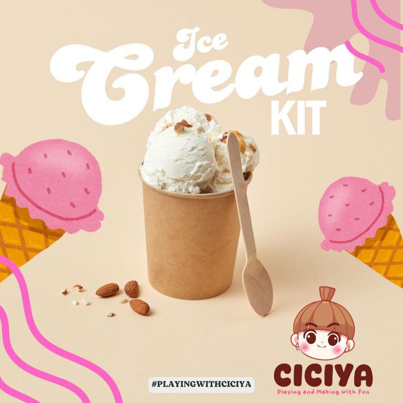 

Hampers Ulang Tahun Anak - Ice Cream Kit CICIYA (3 varian rasa: Coklat, Stroberi & Vanila)