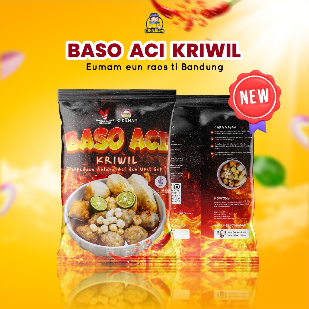 

Cik’Emam - Baso Aci Urat Kriwil Boci Mie Pedas Gurih Lezat Bakso Original Kuah Halal Khas Bandung