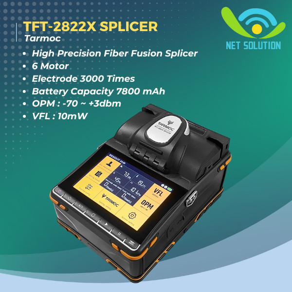 Tarmoc TFT-2822X-SPLICER | 6 Motor Fiber Optic Fusion Splicer  Alat Splicing