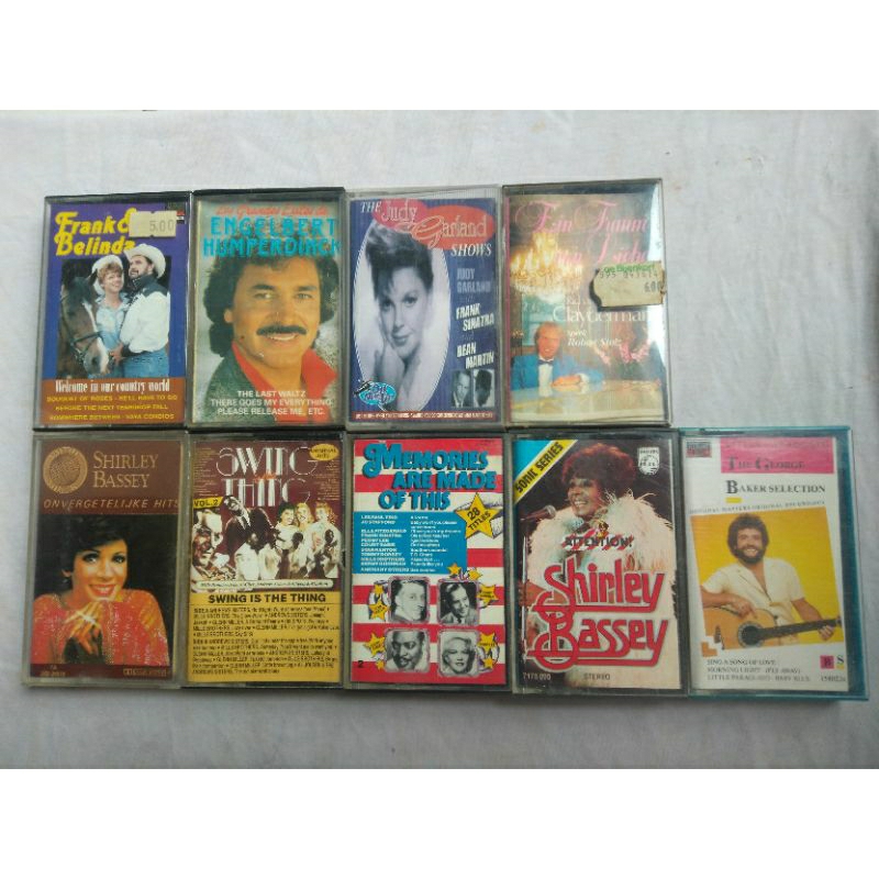 (bisa cod)kaset tape pita lagu barat impor Richard Clayderman, Shirley bassey , Frank and Belinda , 