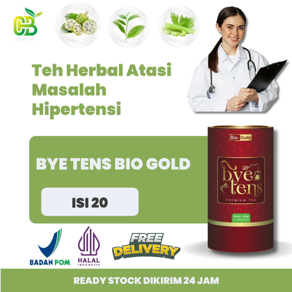 

Bio-Gold Bye Tens Premium Tea Teh Herbal Atasi Masalah Hipertensi Bpom 20 kantong