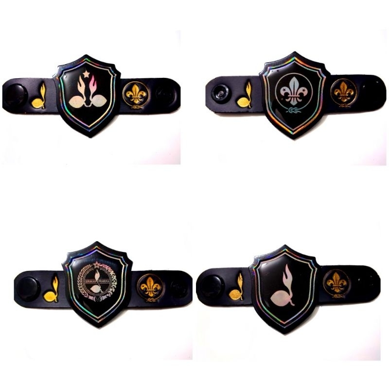 

Ring kacu pramuka tameng black rainbow double kalep tebal Hologram harga murah berkualitas