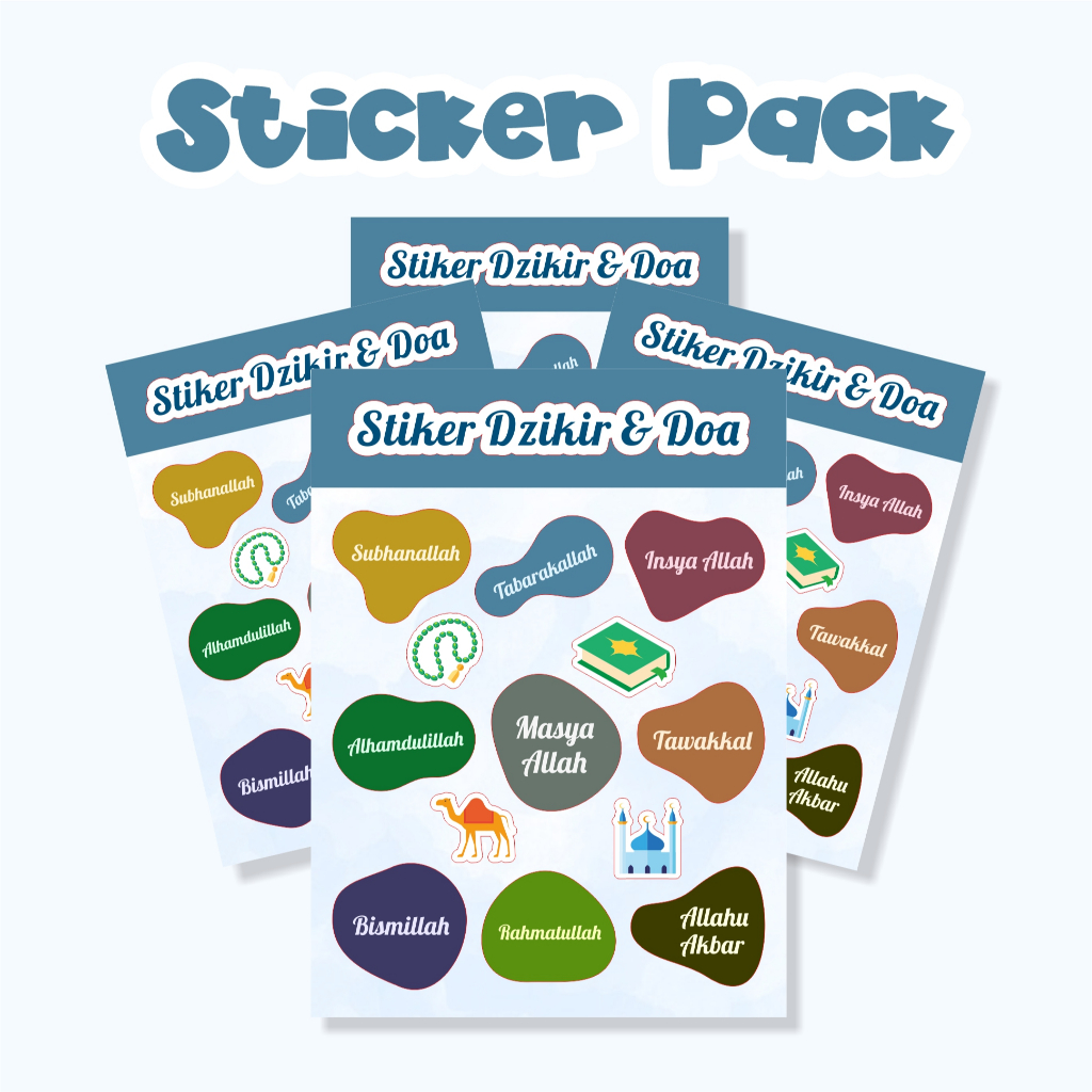 

Stiker Dzikir dan Doa Sticker Pack Cutting Waterproof Glossy Tumbler Diary PhoneCase Alquran