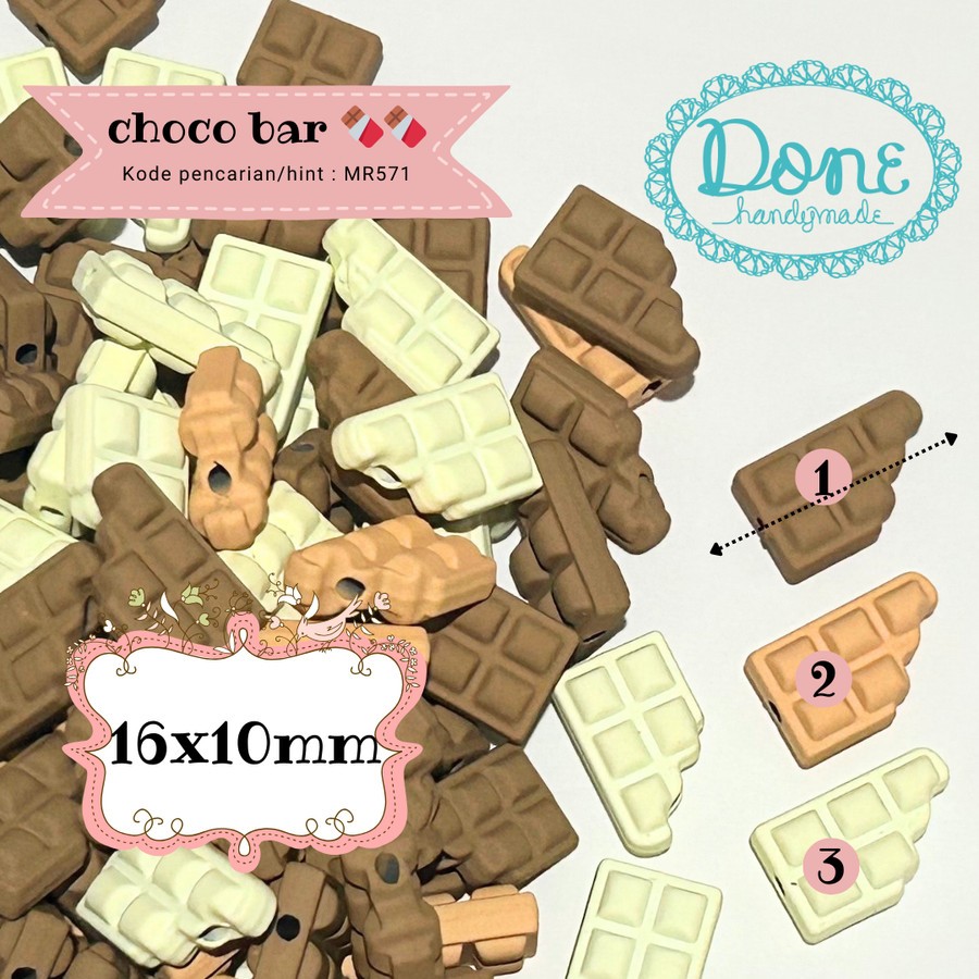 done handymade manik besi manik metal metal beads diy meronce manik coklat batang choco bar beads ch