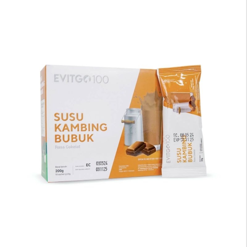 

[DISC.50%] EVITGO 1BOX 10SACHET RASA COKLAT - EVITGO 100 SUSU KAMBING BUBUK - EVITGO 100 - EVITGO SUSU KAMBING 100 - BPOM HALAL MUI