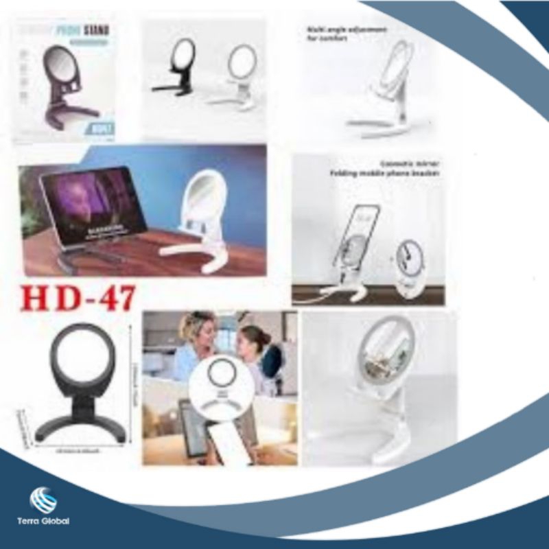 Phone Holder Meja Cermin Stand HP Folding Desktop Universal HD-47