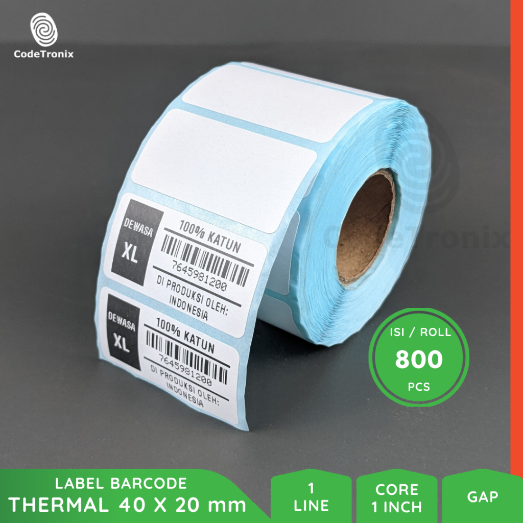 

Label Stiker Direct Thermal 40x20 Kertas Barcode Sticker Promo 1 Line 800 pcs