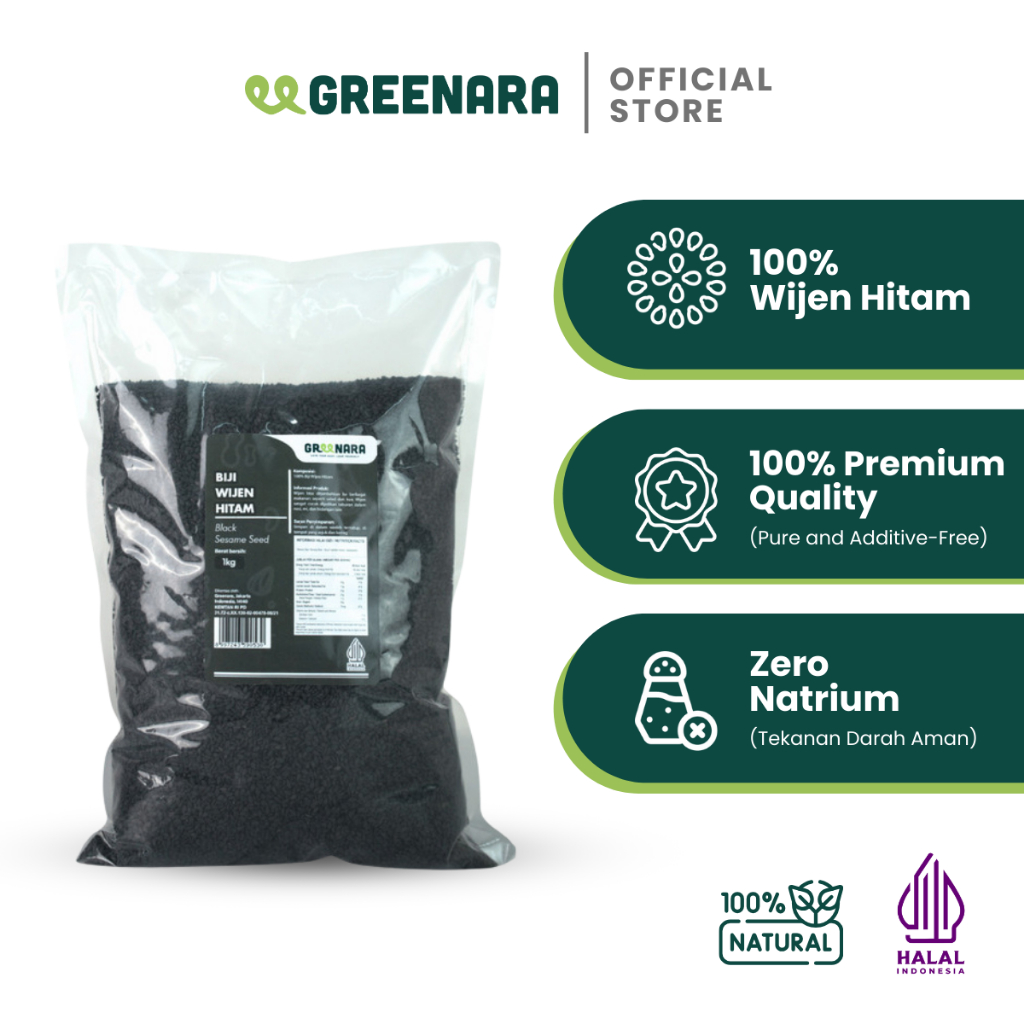 

Greenara - Wijen Hitam 1kg / Black Sesame Seed