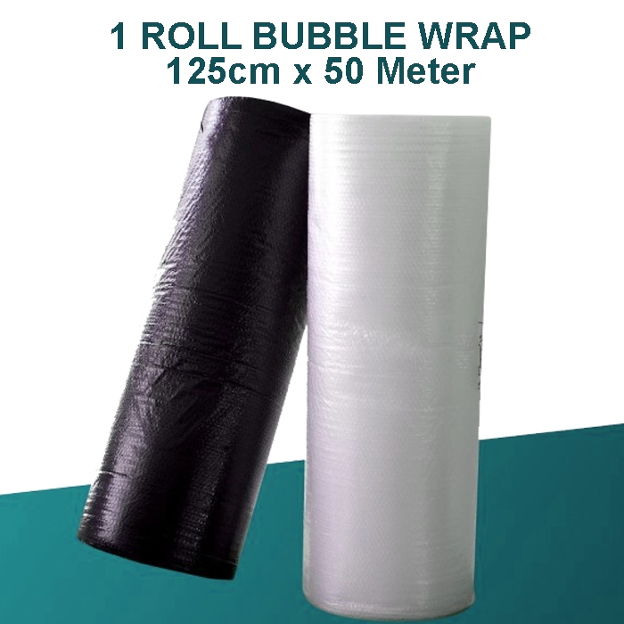 

1Roll Bubble Wrap 125cm x 50m Hitam Bening 2kg 2.5kg 3kg 125CM X 50 METER Tanpa Core Lentur Kualitas Baik Bubblewrap