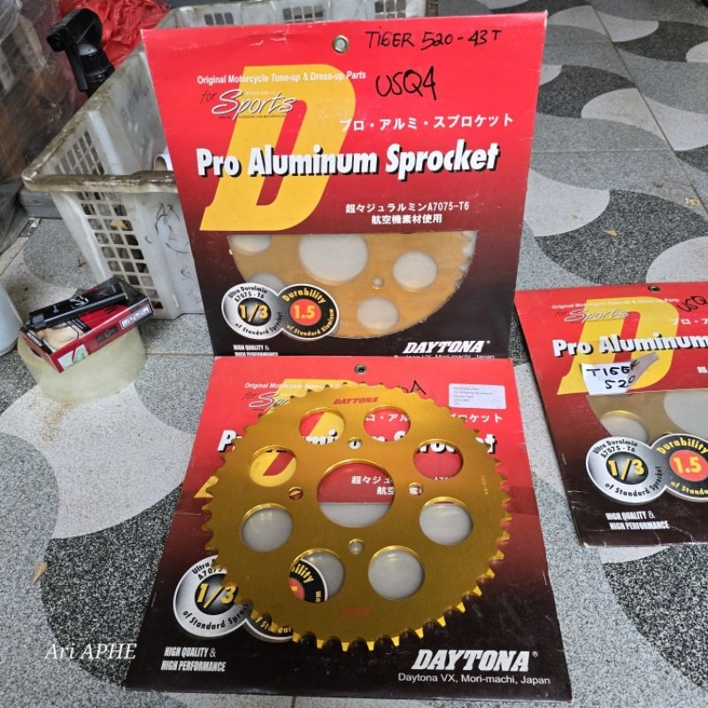 promo gear gir belakang DAYTONA DURALUMIN 520 43T 43 44 44T Megapro GL Tiger revo lama / new megapro