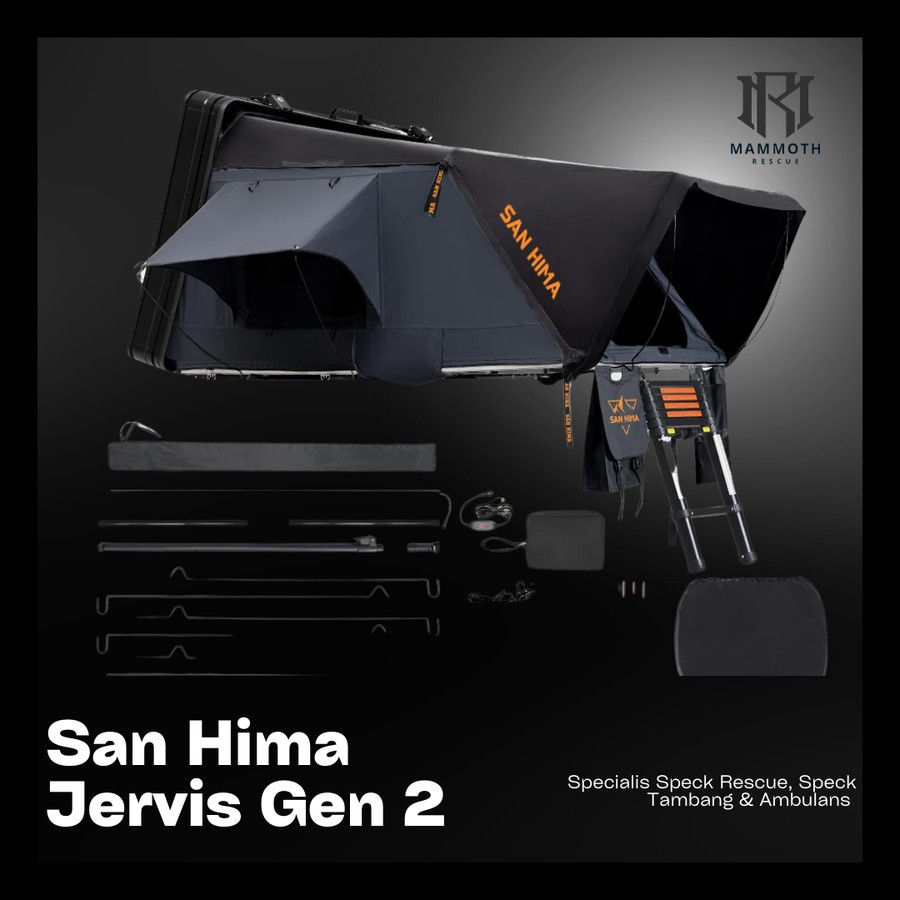 Tenda Atas Atap Mobil San Hima Jervis Gen 2 Roof Top Tent Hardshell Side Opening Camping With Ladder