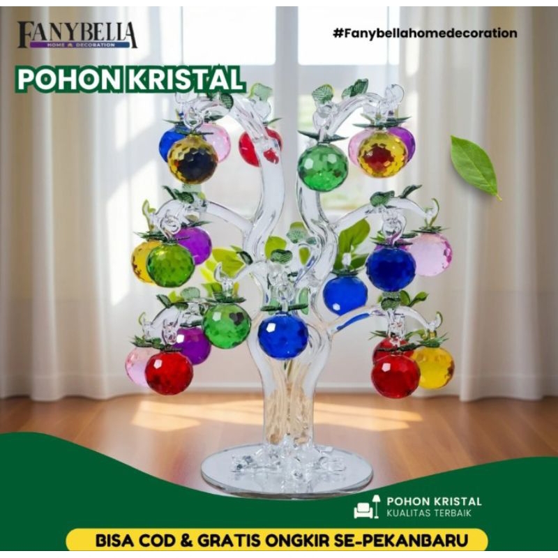 Pajangan Kristal Pohon Kristal Buah Apel Buah Dekorasi