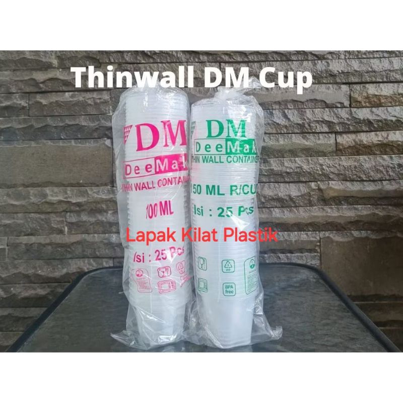 Thinwall DM 100ml / Thinwall DM 150ml isi 25 set + Tutup