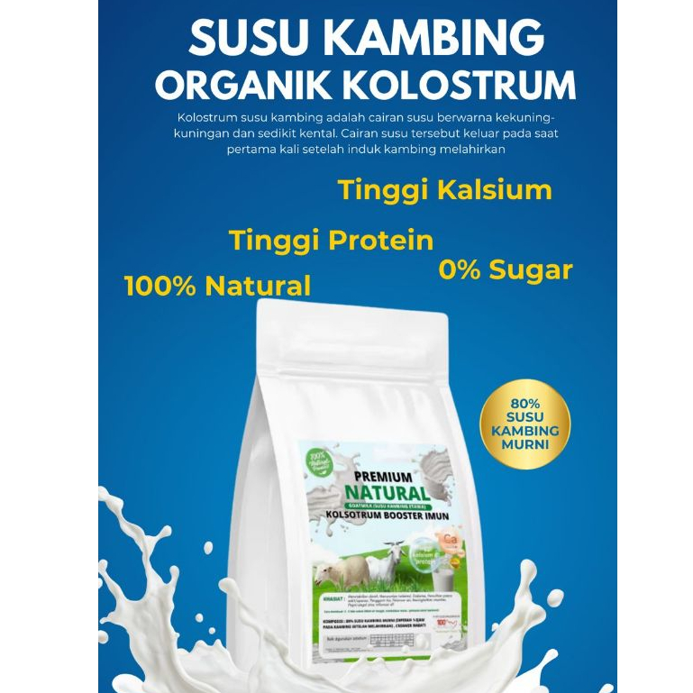 

SUSU KAMBING ETAWA KOLOSTRUM PREMIUM HALAL 1000GR NO GULA / PEMANIS BUATAN