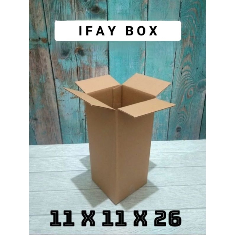 

Kardus box ukuran 11x11x26 cm single wall polos