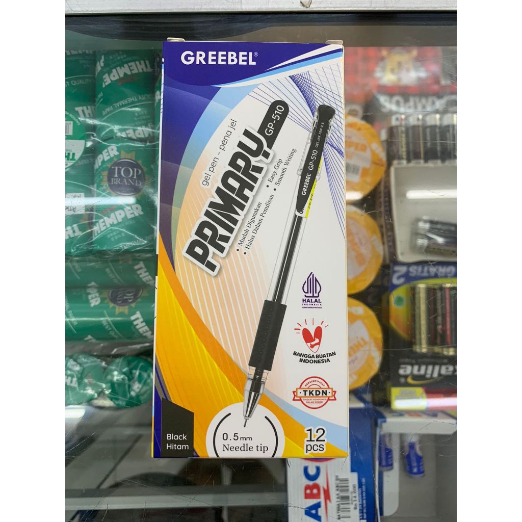 

Pulpen Gel Greebel Primary GP-510 Hitam 1 Pak