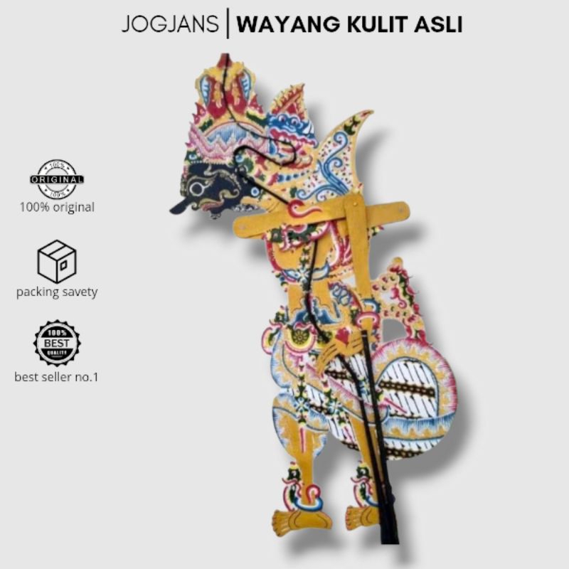JOGJANS Wayang Kulit Asli Duryudana Duryudono Emas Brom Ukuran Standar Dalang