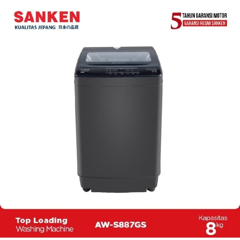 Sanken Mesin cuci 1 tabung 8kg AW-S887GS