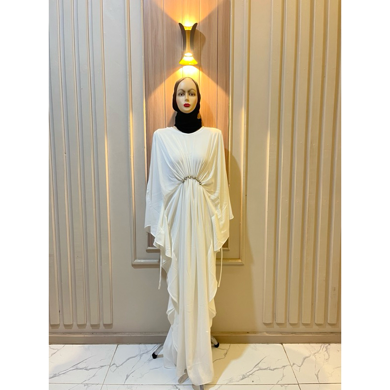 Kaftan Putih (Baju Muslim Wanita)
