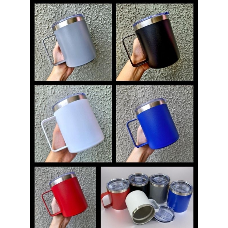 MUG STAINLESS PREMIUM 420ML ABU HITAM PUTIH BIRU MERAH MUG KWALITAS BAGUS