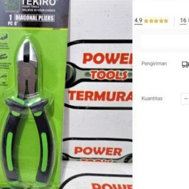 

Tang Potong 6" Tekiro DG0762 Diagonal Pliers 6 inch