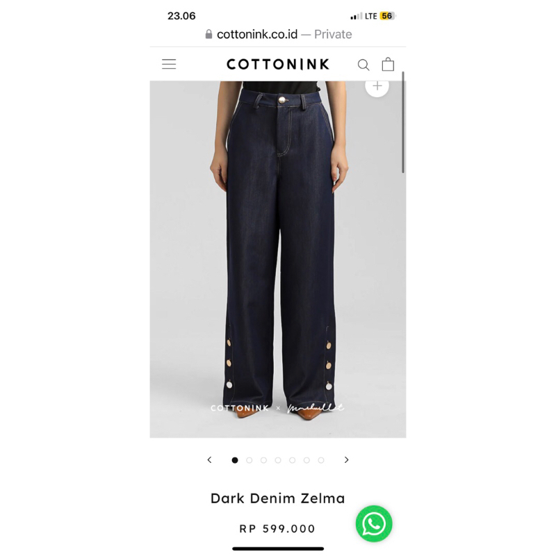 Cottonink x Mmehuillet Dark Denim Zelma Pants