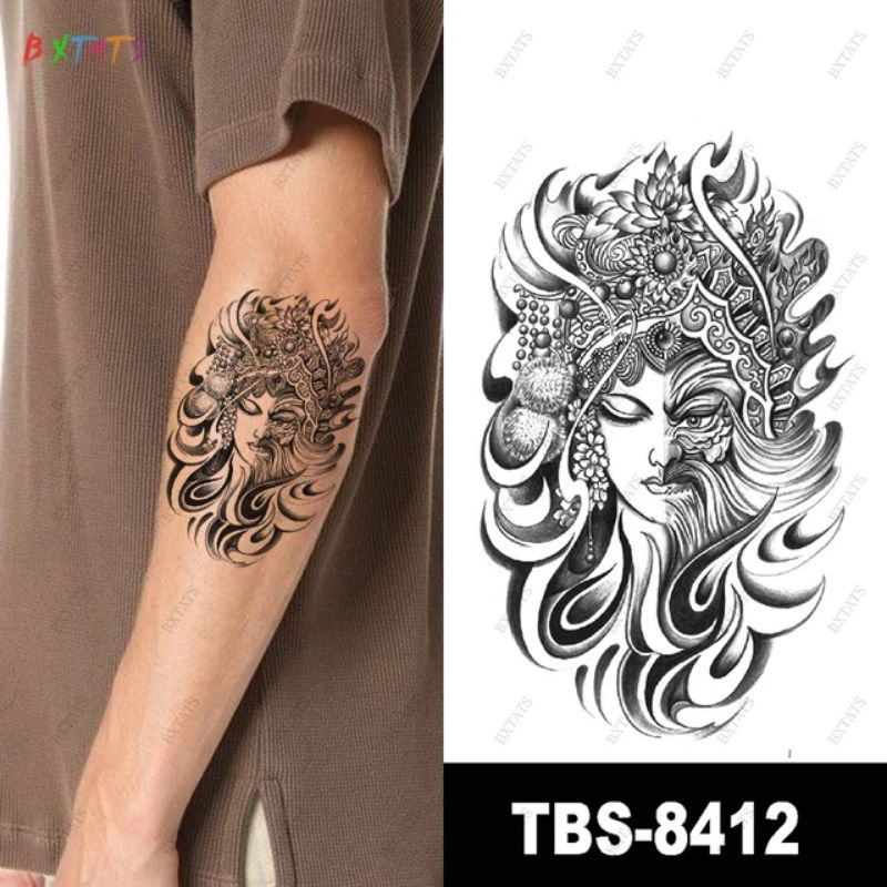{COD] Tatto Wanita Tiongkok Cantik | Tatto Tempel Tubuh Dada Lengan untuk Unisex size 19x12 cm| Tatt